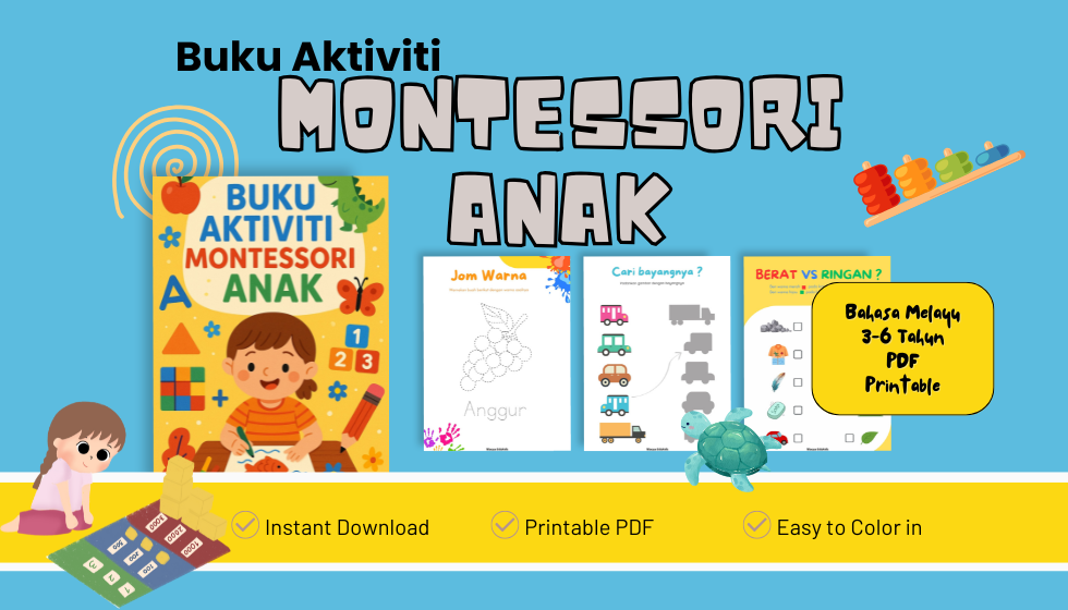 📖 Buku Aktiviti Montessori Anak